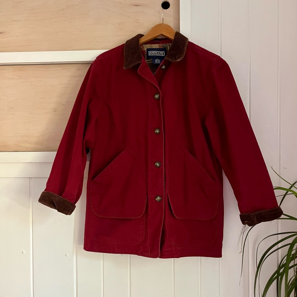 Vintage Lands' End Red Chore coat